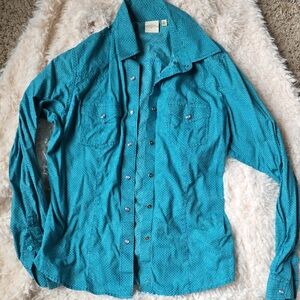 Turquoise Button-Up Shirt